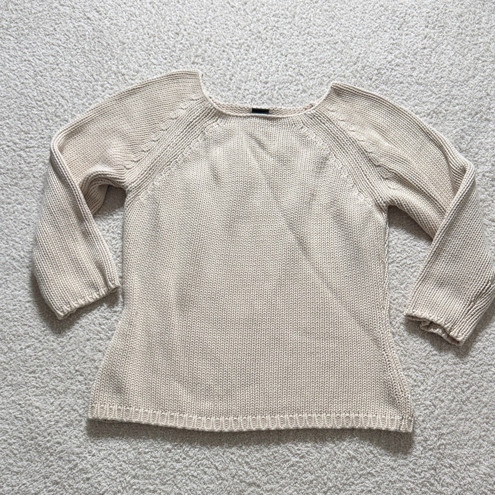 Gap Women's Knit 100% Cotyon Cream Sweater Sz S